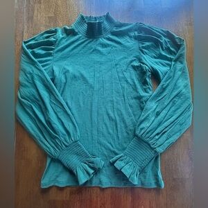 Nation Ltd Smocked Peasant Top Blouse
Green Size Small pima cotton